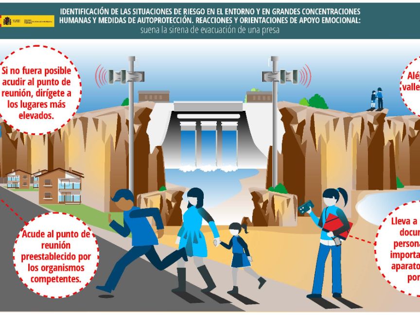 Suena la sirena de evacuación de una presa