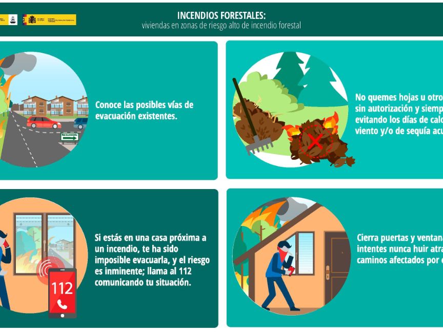 Viviendas en zonas de riesgo alto de incendio forestal